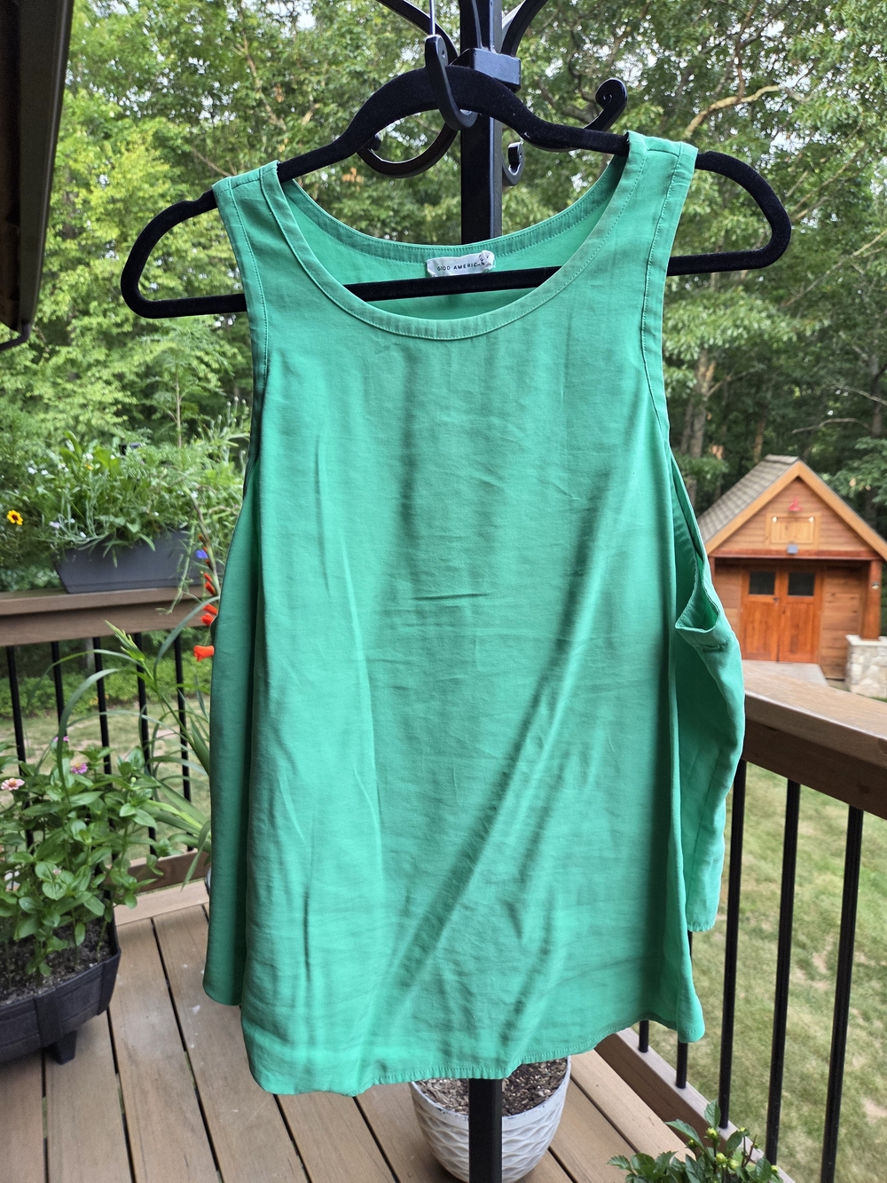 Good American Size 4 Sleeveless Green Tank Top - Unbranded